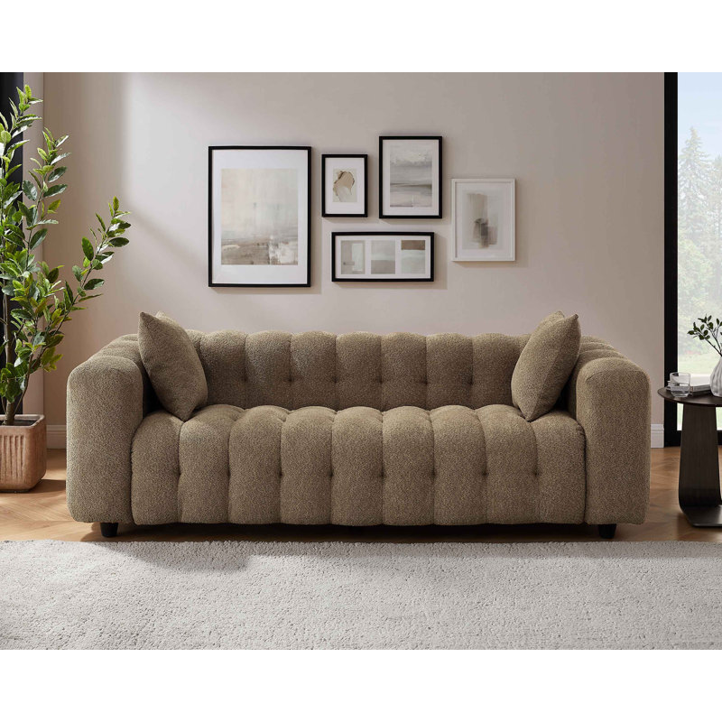 Lavance 227.1Cm Rolled Arms Chesterfield Sofa, Camel
