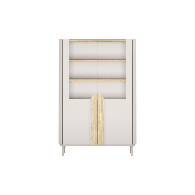 Display Cabinet, Cashmere/Oiled Oak/Light Oak Handles