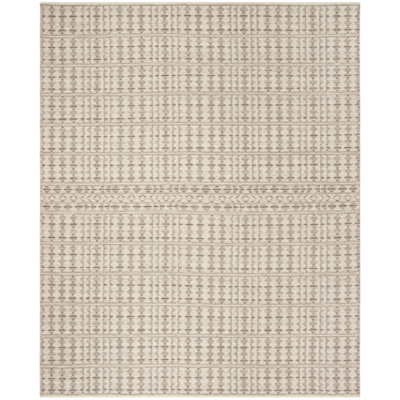 Bennett Hand Woven Wool/Cotton Geometric Rug in Ivory, Rectangle 8' x 10'