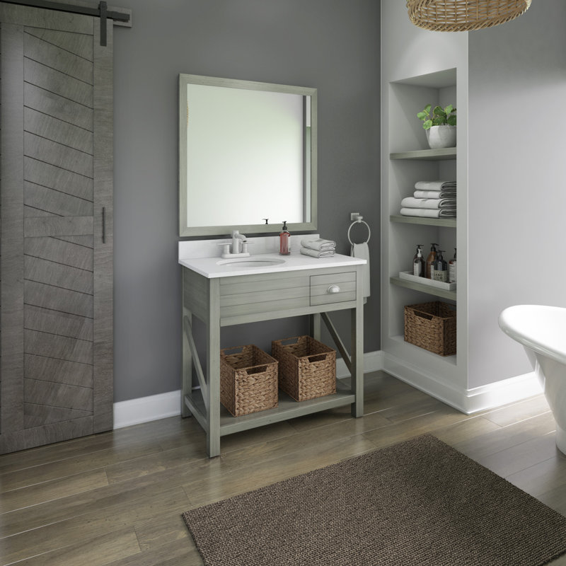 Ensemble de meuble-lavabo simple 36 po Lazenby, Gris délavé