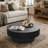 Round Coffee Table with Storage Solid Wood Veneered Modern Coffee Table Accent Tea Table for Living Room, Bedroom, Apartment or Office-223497697-214615918