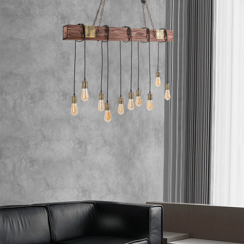 Bucktown 10-Light Rustic Farmhouse Kitchen Island Pendant Light