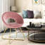 Chaises modernes en velours rose moderne 2 - Chaise d'appoint confortable pour le bureau, tissu pour espace de travail, 2 pieds de terrasse stables, balcon relaxant, look élégant de patio, matériaux