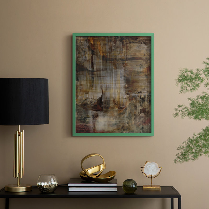 «Molten Patina I», reproduction encadrée - bois massif, H 11 po x l 9 po, Vert