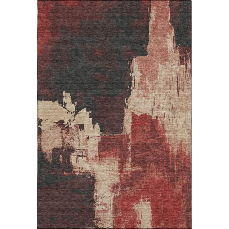Tapis abstrait lavable à la machine de qualité supérieure Celis AMF1332, Rectangle 10 pi x 14 pi