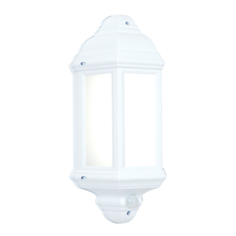 Runyan Integrated LED Outdoor Wall Lantern with Dusk to Dawn, Matte White