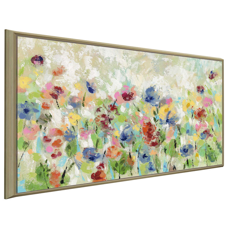 " Springtime Meadow Flowers " by Silvia Vassileva, 18" H x 30" W x 1" D, Wrapped Canvas