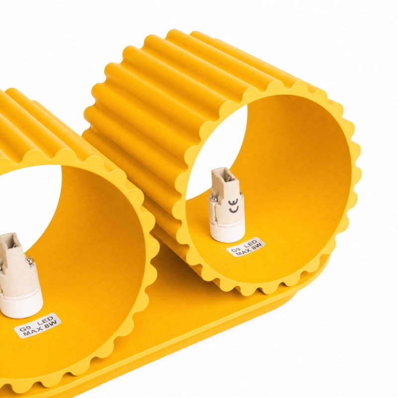 Aura Aluminium Flush Mounted Sconce, 21x12x10 cm, Yellow, 2 Lights