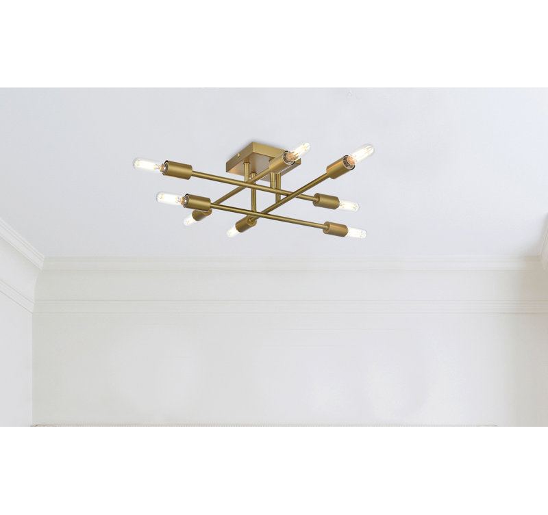 Alena Flush Mount, Satin Gold