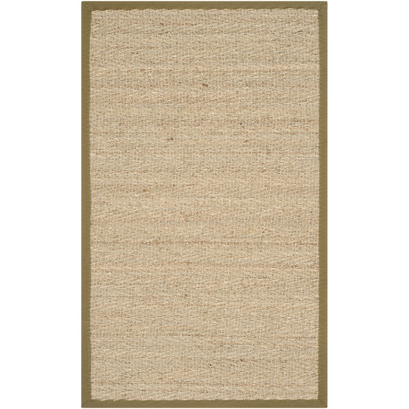 Tapis naturel / olive en lattes de bambou / olive, Rectangle de 5 pi x 8 pi