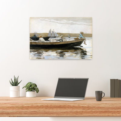 «Boy In A Dory», impression d'art mural classique sur la côte