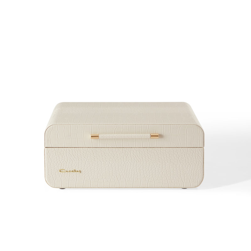 Portable Decorative Record Player with Bluetooth, Cream