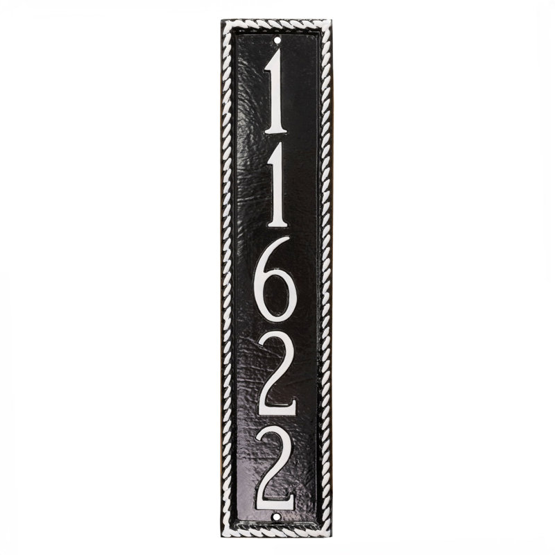 Franklin 5-Line Wall Address Plaque, White/Gold, Yes