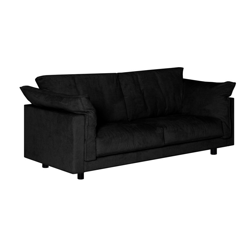 Alazae 3 Seater Chenille Sofa, Black