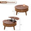 Table basse à plateau relevable avec rangement, tables basses rondes cannelées-628645774