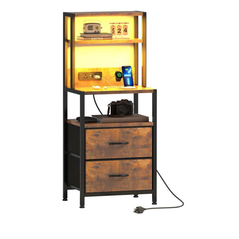 41cm W Metal Bedside Table