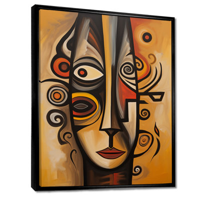 Portrait rétro africain surréalisme minimaliste - Masque africain