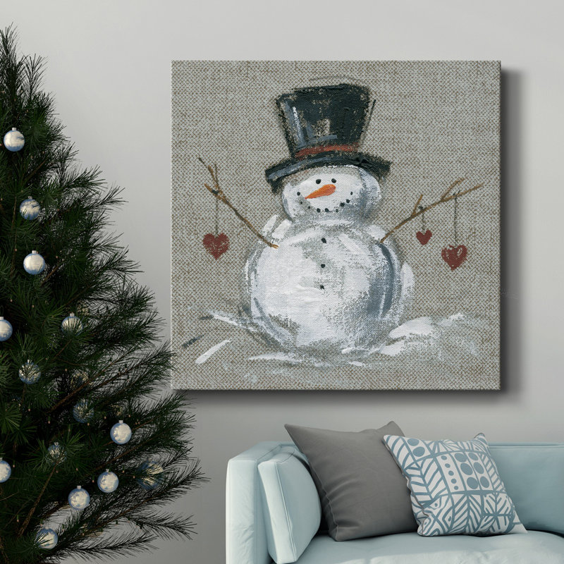 " Linen Snowman II ", 10" H x 10" W x 1" D