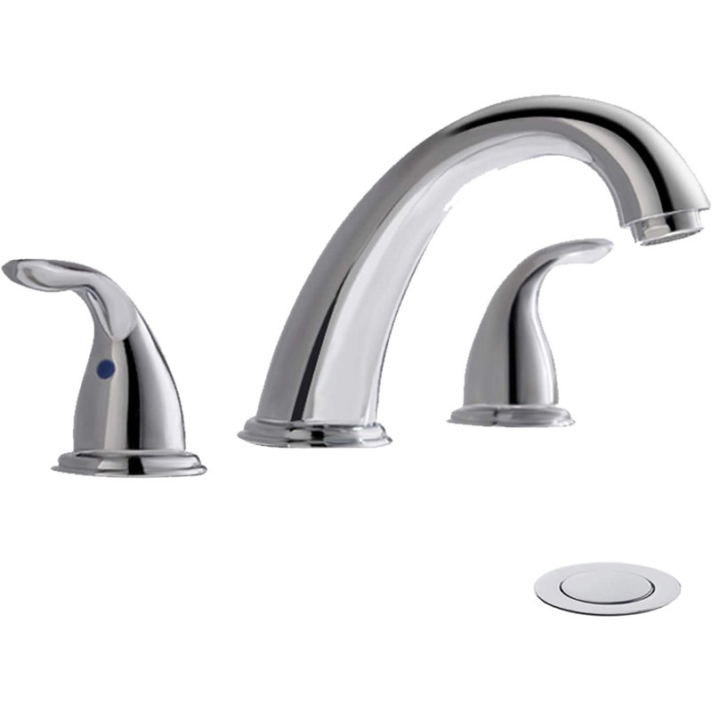 Widespread 2-handle Bathroom Faucet with Drain Assembly, Chrome