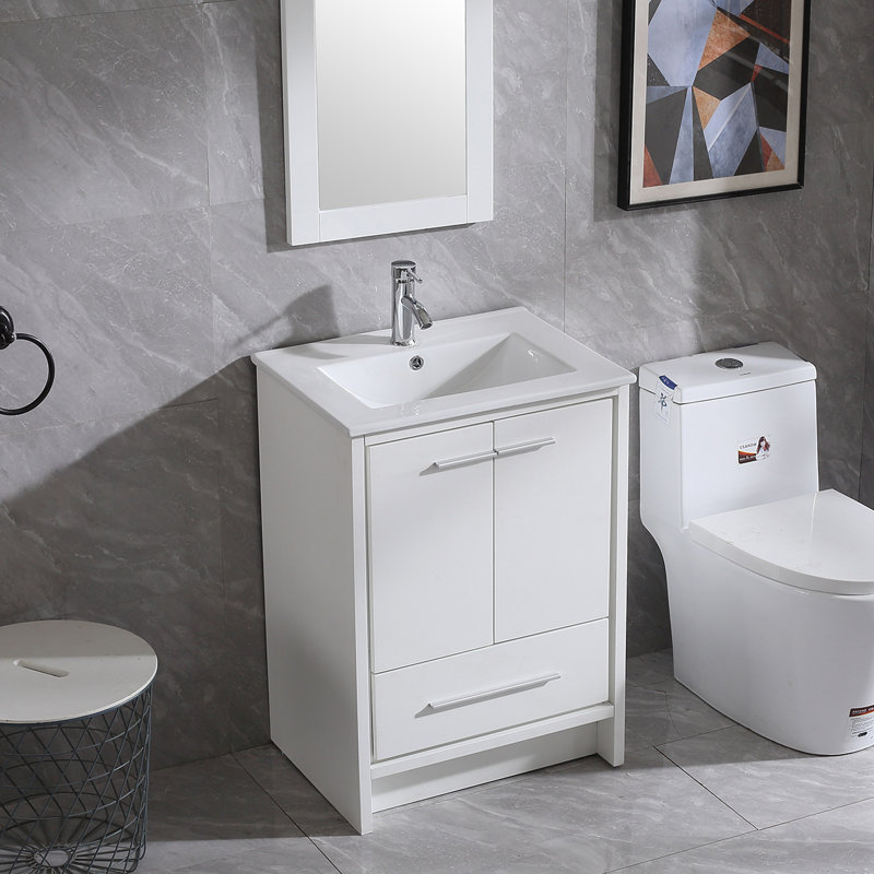 Waddon 24" Single Bathroom Vanity Set with Mirror