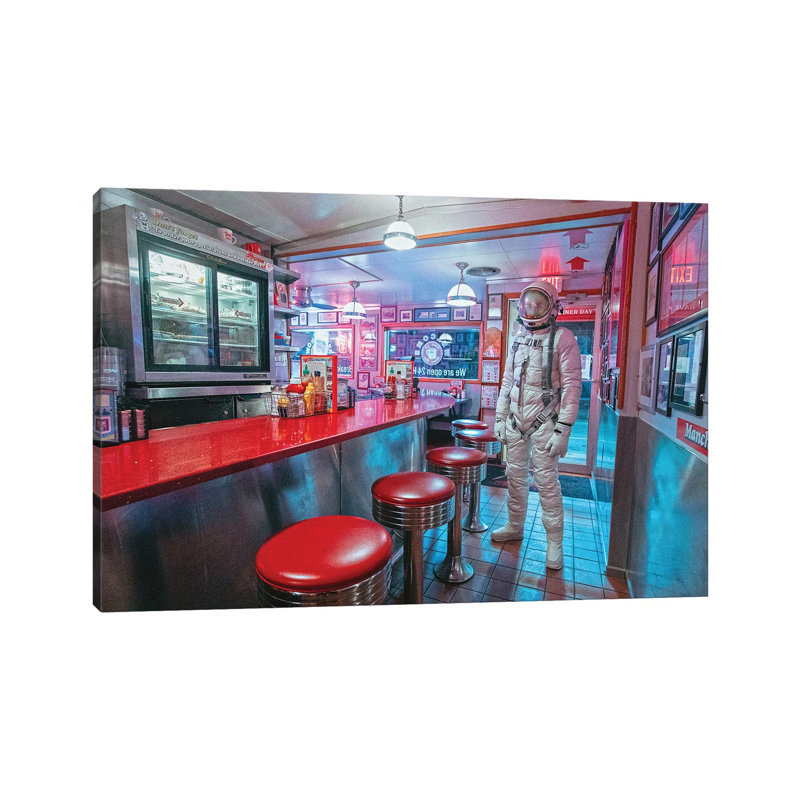 The Lonely Astronaut IX by Karen Jerzyk - Print on Canvas, Wrapped Canvas, 20.32 cm H x 30.48 cm W