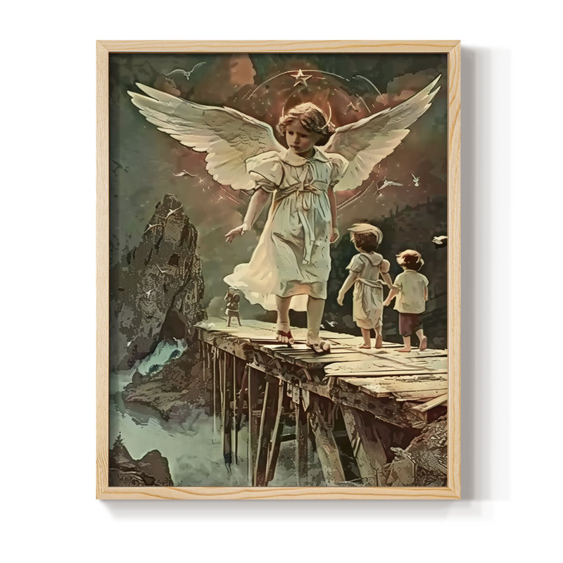 Religious Series CDXL, reproduction encadrée - bois massif, H 15 po x l 12 po, Naturel
