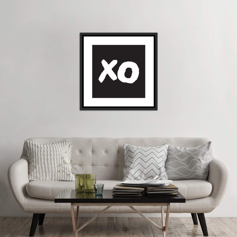 Xo Black Box - impression d'art graphique, Toile avec cadre noir patiné, Pas de tapis, H 37 po x l 37 po x P 1,5 po