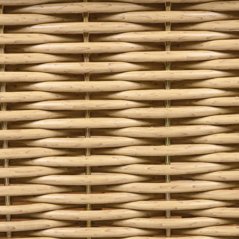 Ensemble de 2 fauteuils club d'extérieur, structure en bois d'acacia avec accoudoirs en osier et coussins beiges, capacité de 400 lb, mobilier de patio confortable et durable