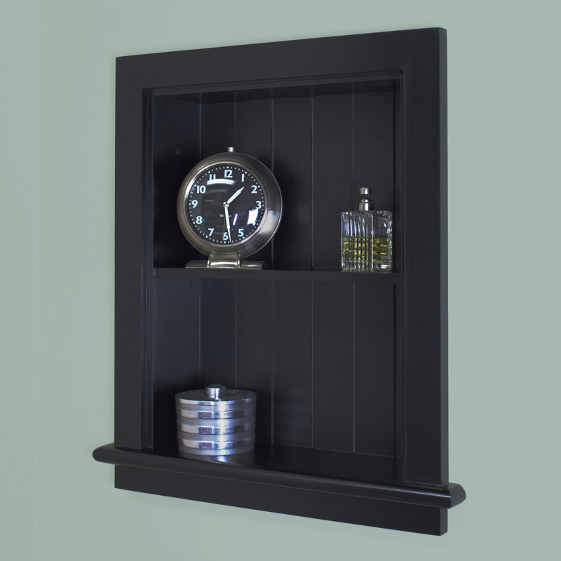 Niche murale encastrée Aiden par Fox Hollow Furnishings, Lambris de perles noir