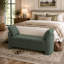 Banc de rangement moderne rembourré avec coussins, banc de chambre en chenille avec côtés incurvés-680902901