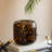 Brown and Amber Glass Vase with Cheetah Motif