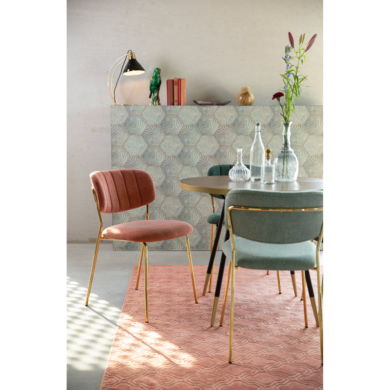Jolien Upholstered Dining Chair, Pink, Gold