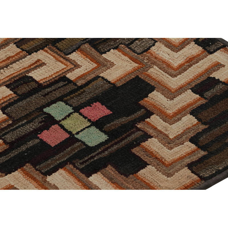 One-of-a-Kind 4'4" x 6'3" Hand Hooked Area Rug