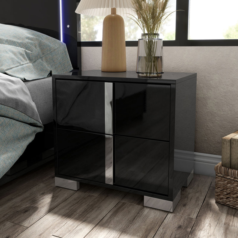 Duckworth 2-Drawer Nightstand, Black