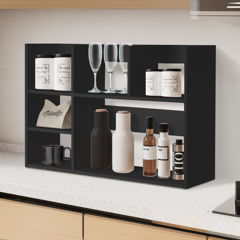 Ionie Bookshelf Office Desktop Organizer, Black