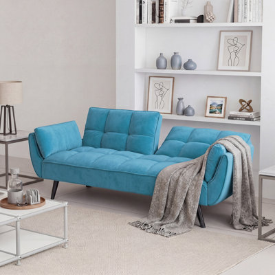Canapé-lit multifonctionnel et capitonné minimaliste de 74 pouces Minimalist