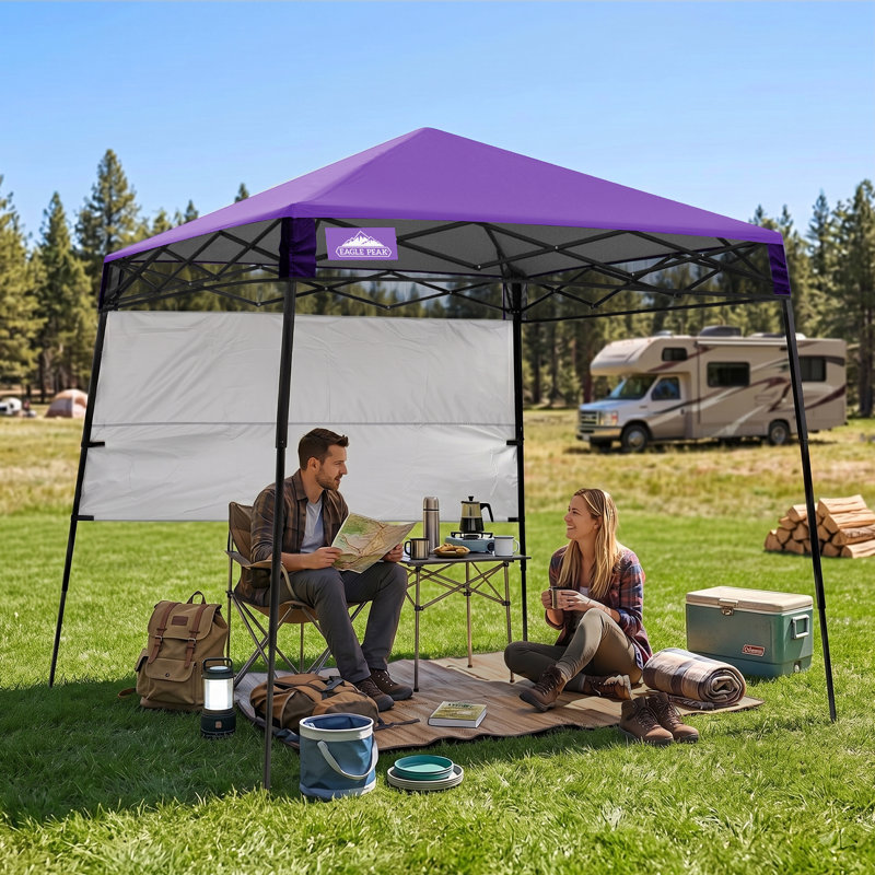 Pavillon escamotable de 8 pi L 8 pi. Auvent en acier D Adventure, Mauve