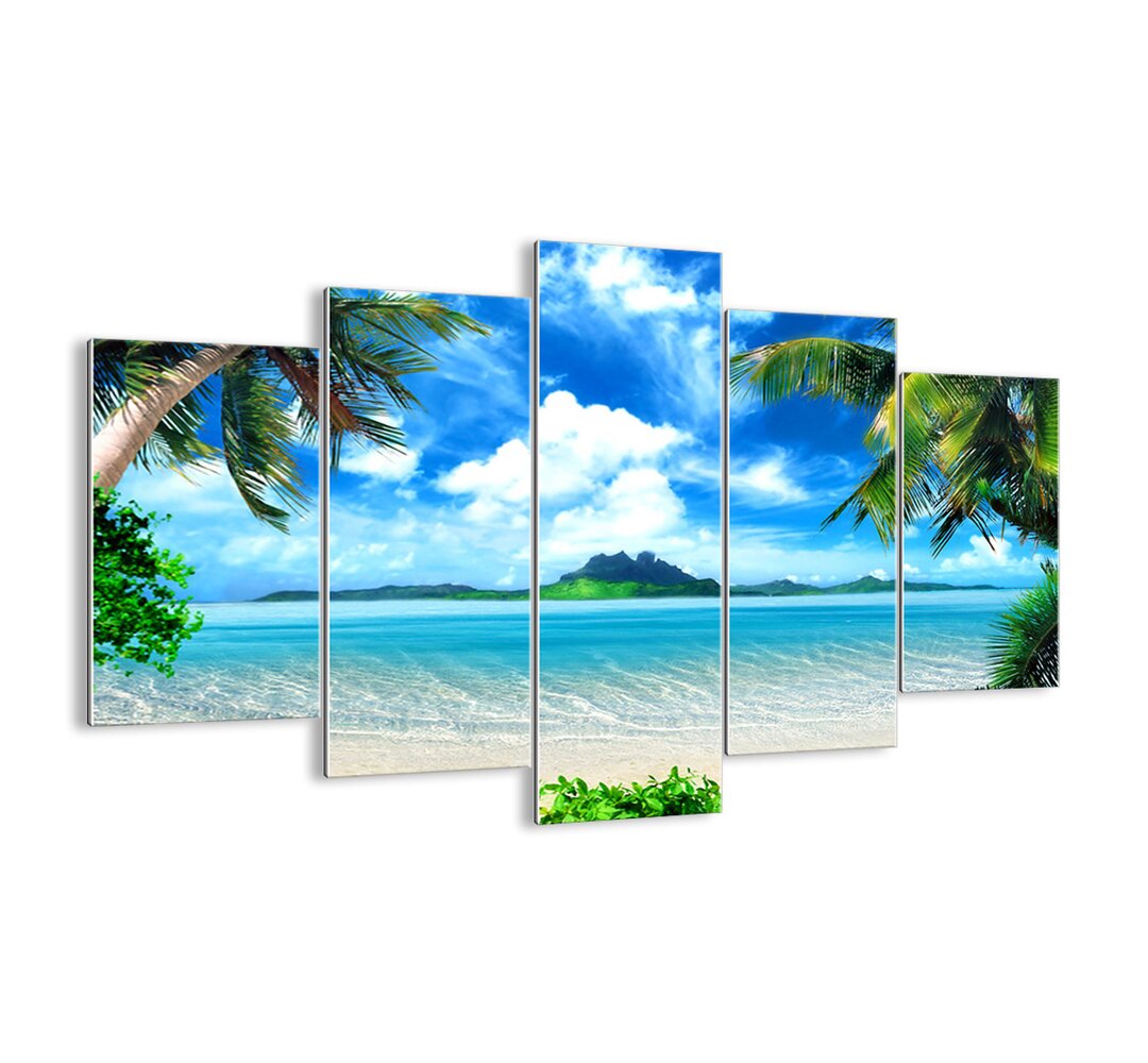 5-tlg. Glasbilder-Set - Fotografie „Azure Tropics”