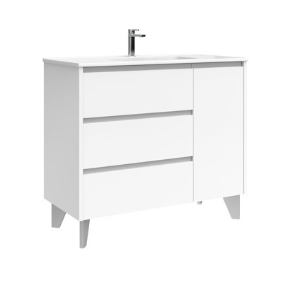 Lila 28.0" Freestanding Single Bathroom Vanity with Ceramic Top