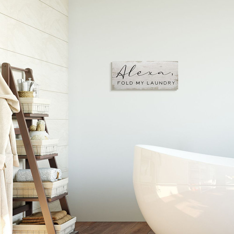 Alexa Fold My Laundry par Daphne Polselli - impression d'art graphique, Toile tendue, H 24 po x l 10 po x P 1,5 po