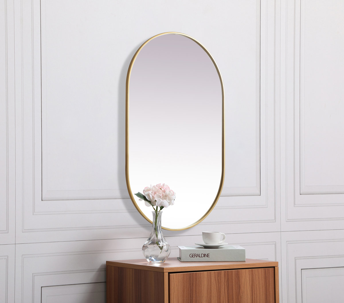 Elington Metal Oval Mirror, Brass, 48"  x 30" 