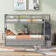 Lit superposé simple avec trois tiroirs pour la chambre à coucher, dortoir - gris Stairway-123760046