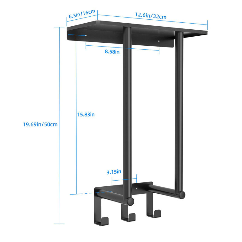 Wall Towel Rack, Black