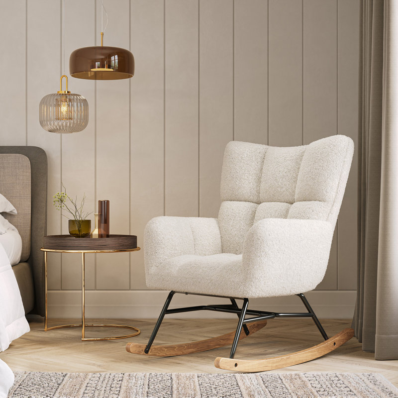 Zeanna 27.5'' W Rocking Chair Teddy Fleece
