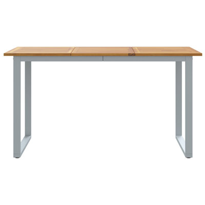 Solid Wood Top Metal Base Dining Table