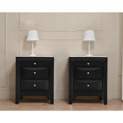 Loviisa Black Nightstand Set Of 2