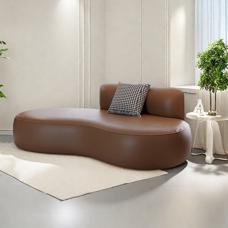 Light luxury and comfortable sponge lounge chair, Face à la droite, Brun