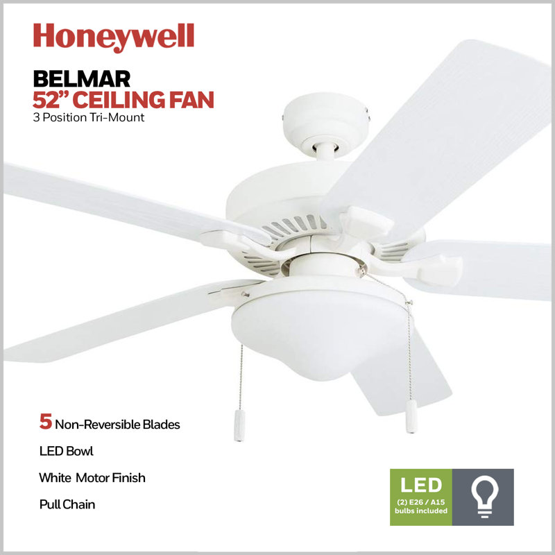 Belmar 52'' White LED Ceiling Fan with 5 Blades