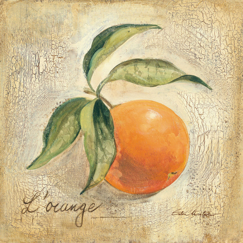 " L Orange " by Silvia Vassileva Painting Print, 36" H x 36" W x 1.25" D
