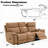 Chavis Power Motion Reclining Sofa With Power Headrest, USB Charging & Leather Aire Upholstery – Brown